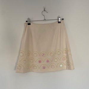 TOPSHOP Ivory Mini Skirt with Beading